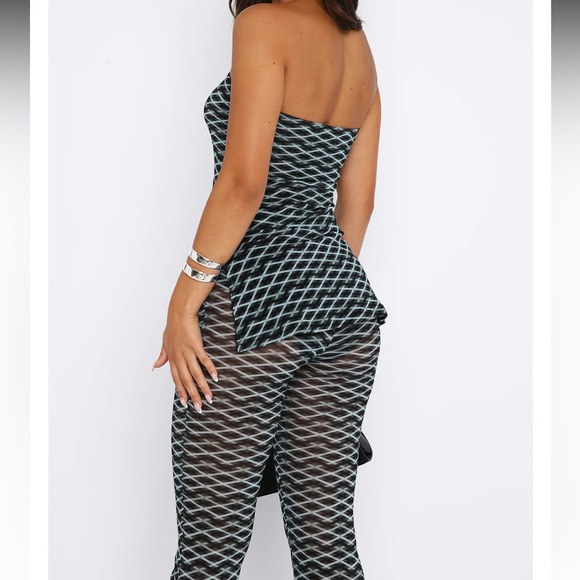 White Fox Boutique Black and White Strapless Matching Set - Picture 2 of 5